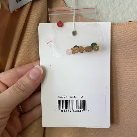 Mac Duggal 93724 Rainbow Sequin Multicolor Striped Long Sleeve Dress Size 2 NWT - Picture 9 of 16